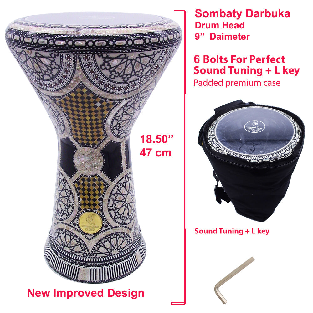 White Zaza Percussion Drum Head - 9 Inch Replacement For Darbuka Doumbek